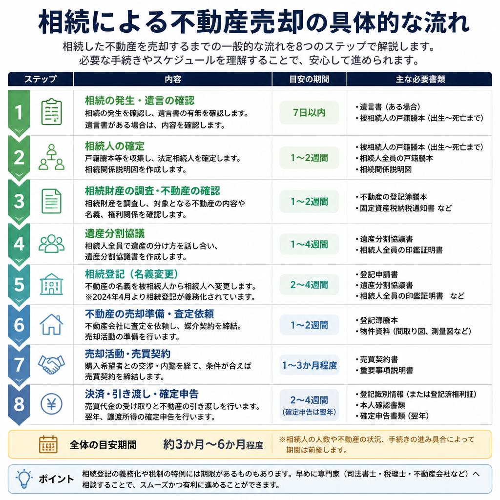 相続による不動産売却の流れ