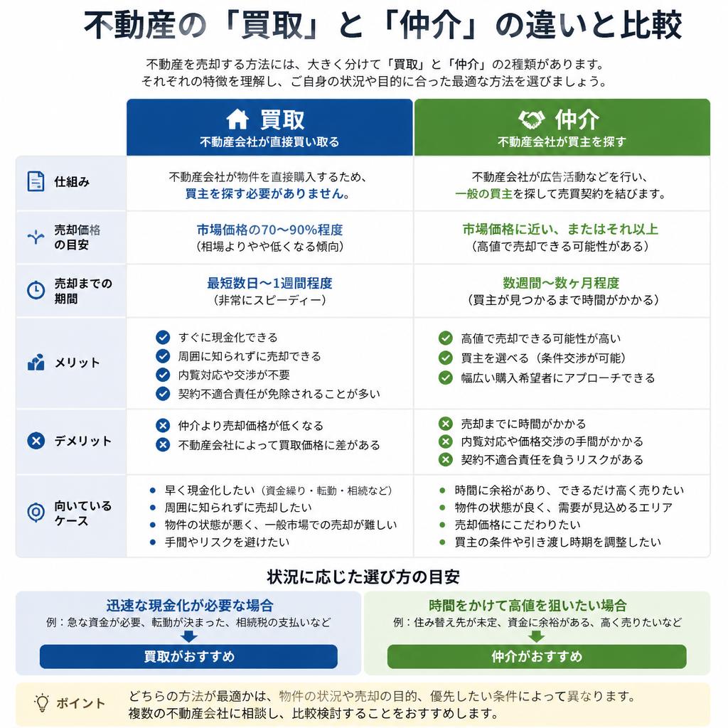 買取と仲介の違い