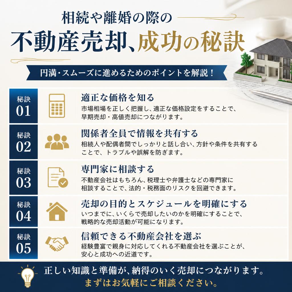 東区戸坂桜東町での相続や離婚の際の不動産売却、成功の秘訣をお教えします！