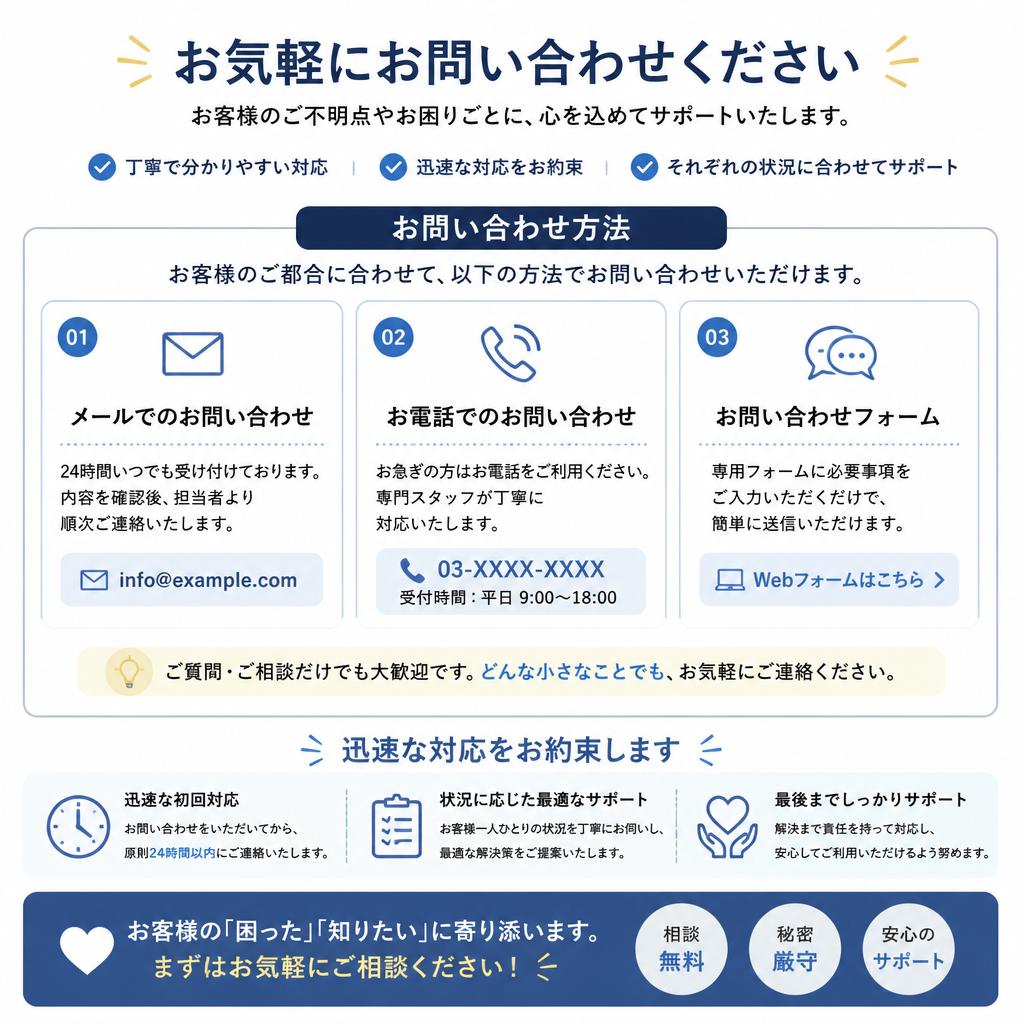 お気軽にお問い合わせを