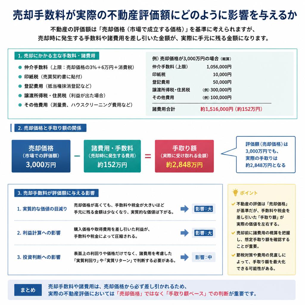 売却手数料が評価額に与える影響