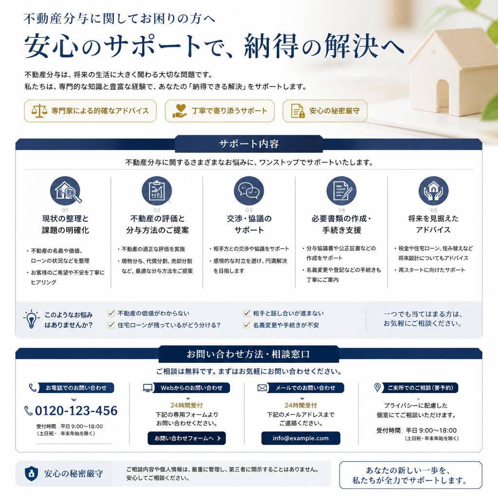 不安な方へのサポートのご案内