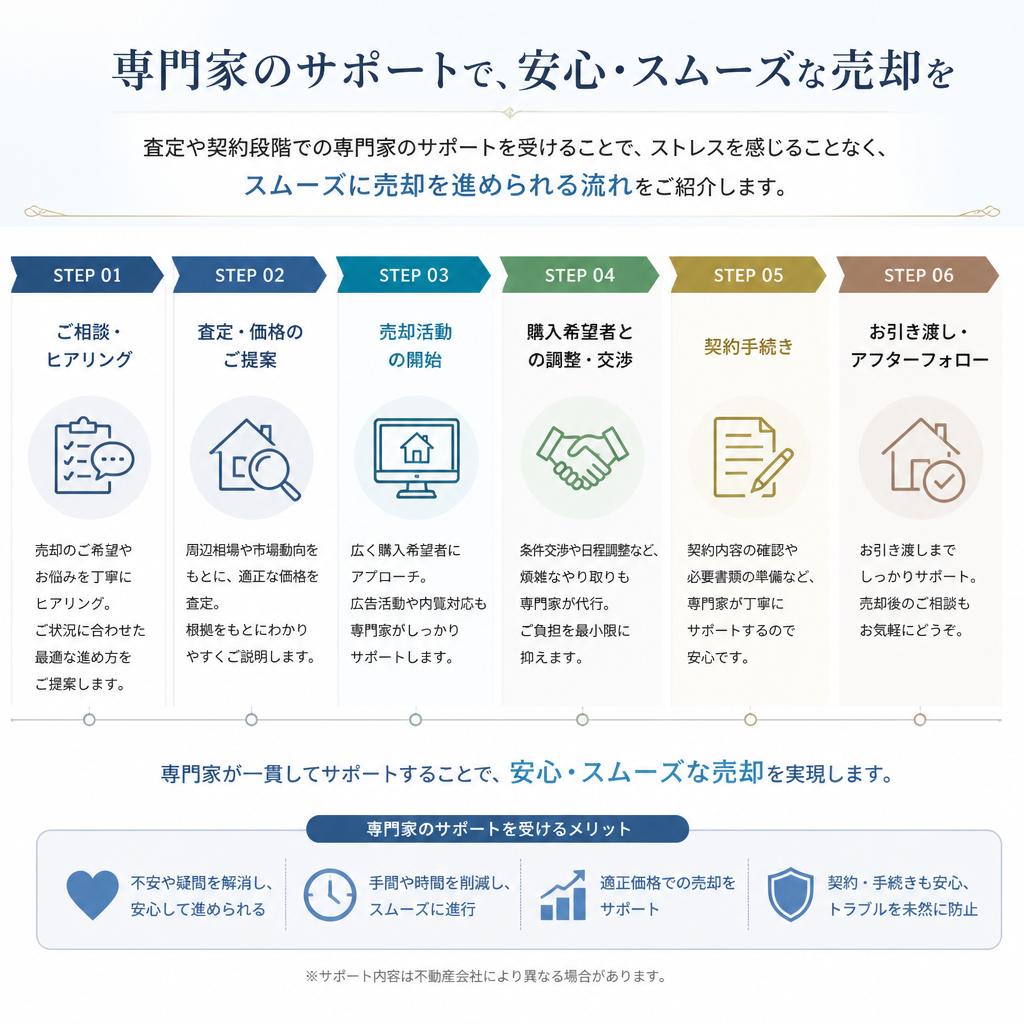 相談から売却成約までのサポート