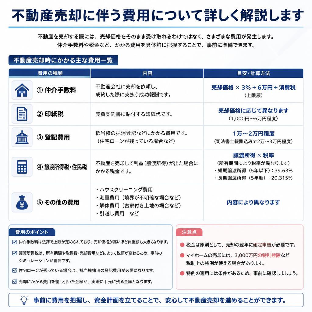 売却時の費用を把握しよう