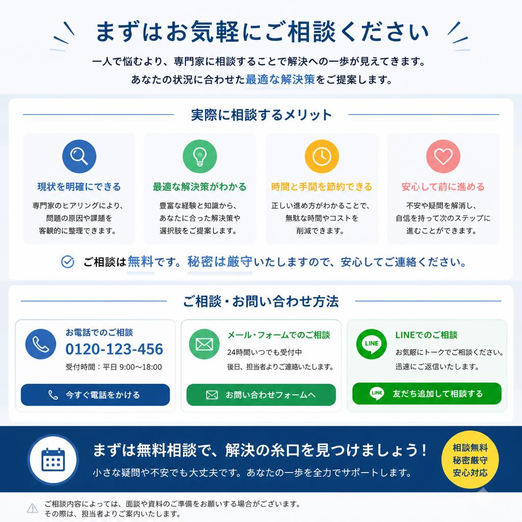 まずは無料相談へ！