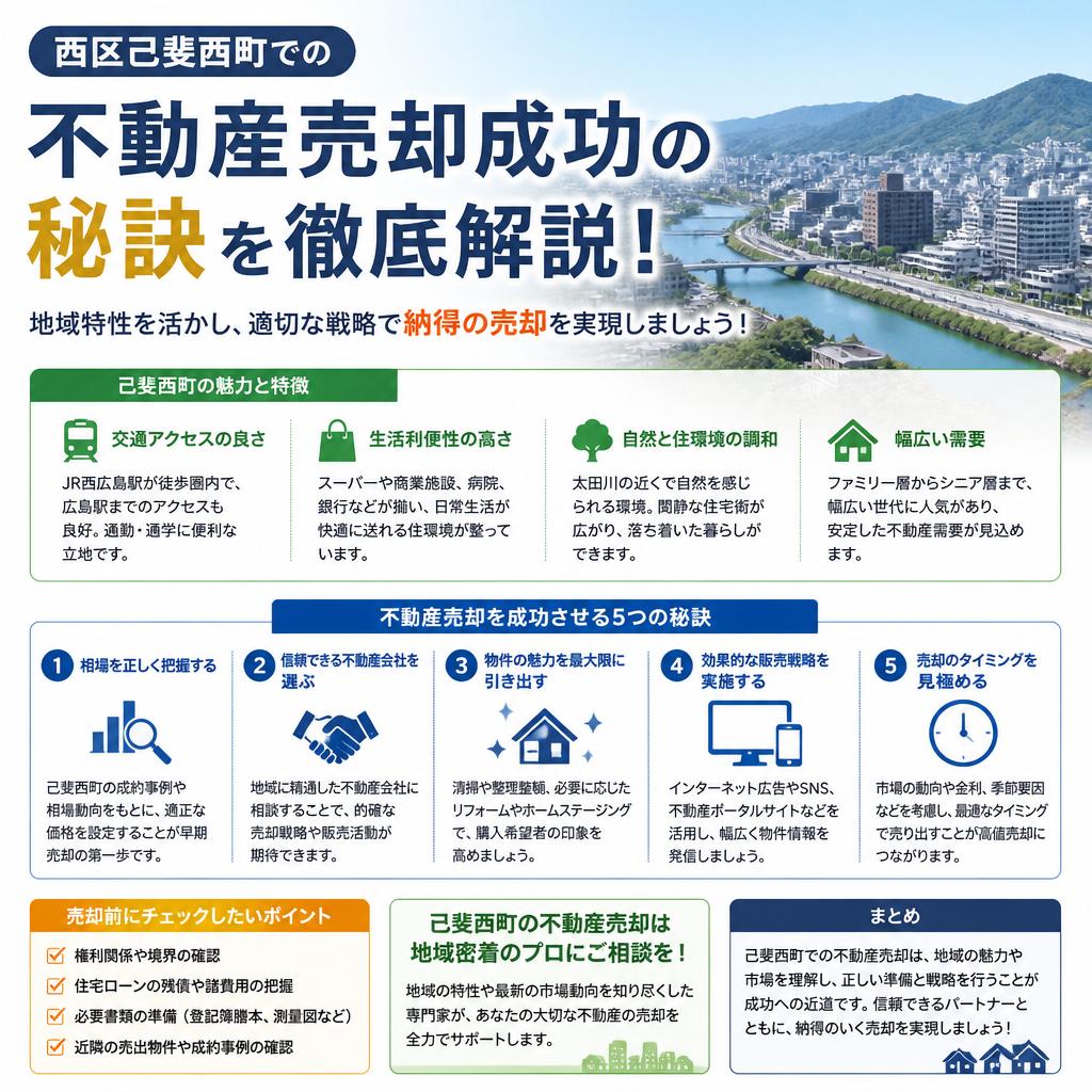 西区己斐西町での不動産売却成功の秘訣を徹底解説！