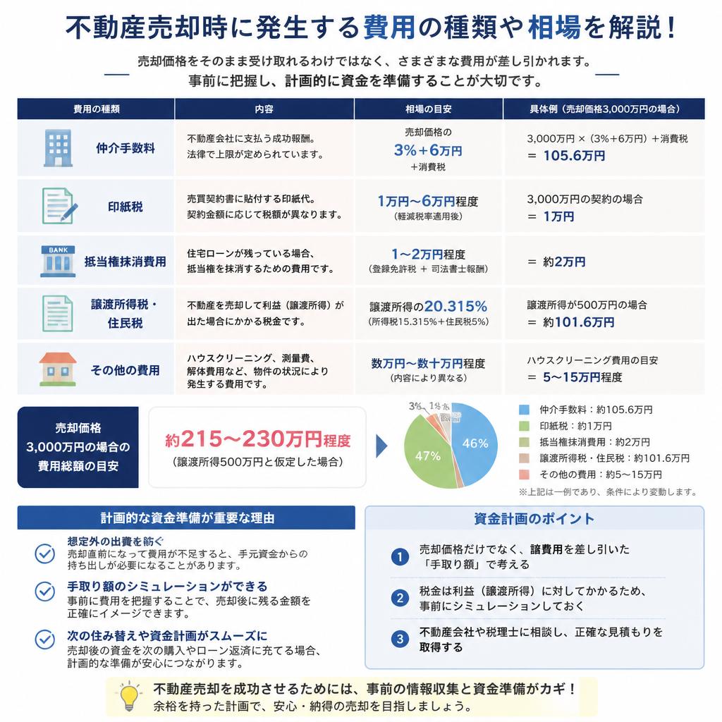 売却時に気をつけるべき費用