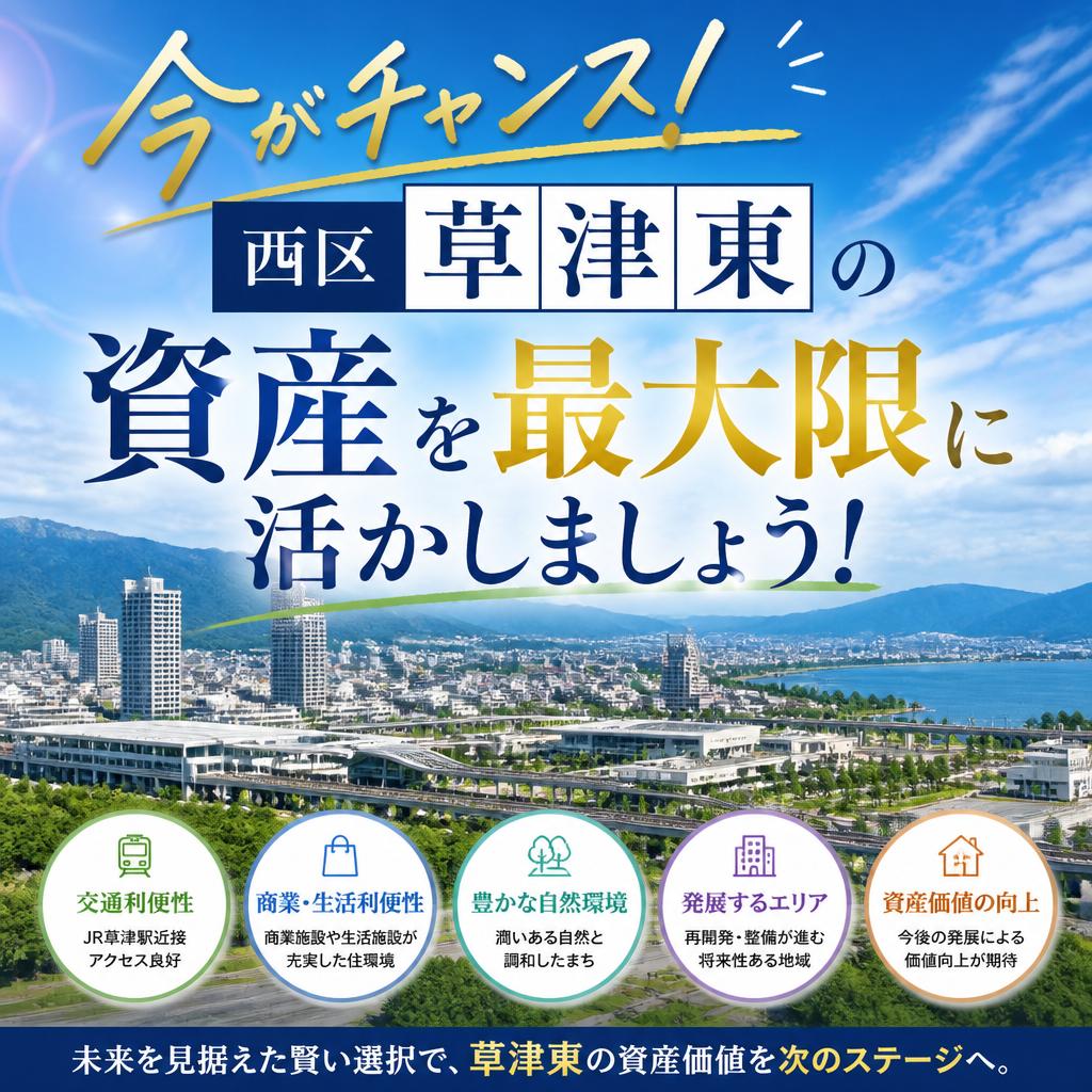 今がチャンス！西区草津東の資産を最大限に活かしましょう！