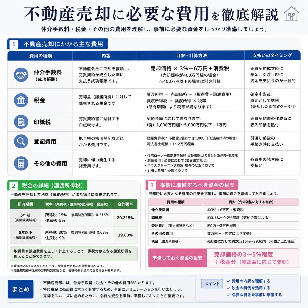 売却にかかる費用とその内訳