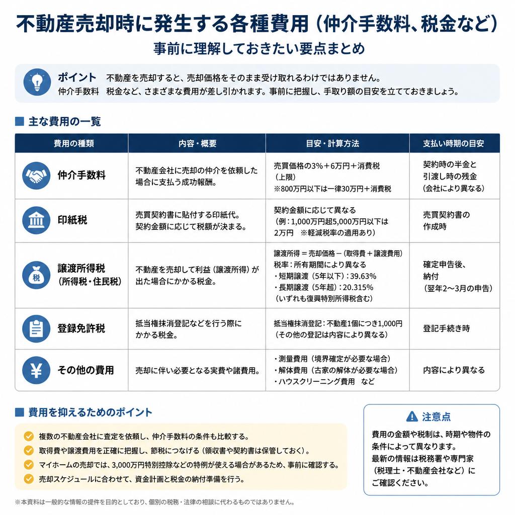 5. 売却にかかる費用とは？