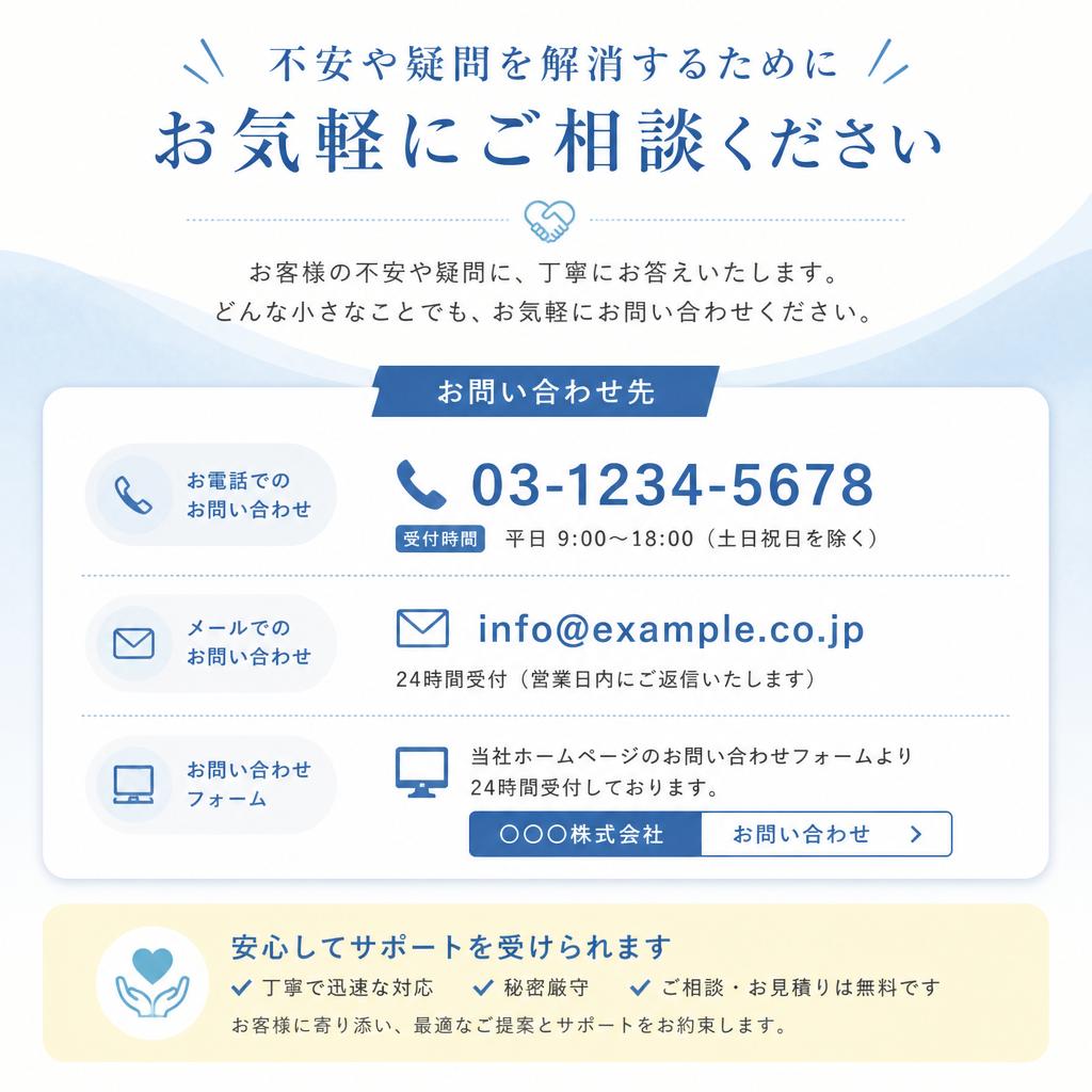 7. まずは相談！お問い合わせ先の案内