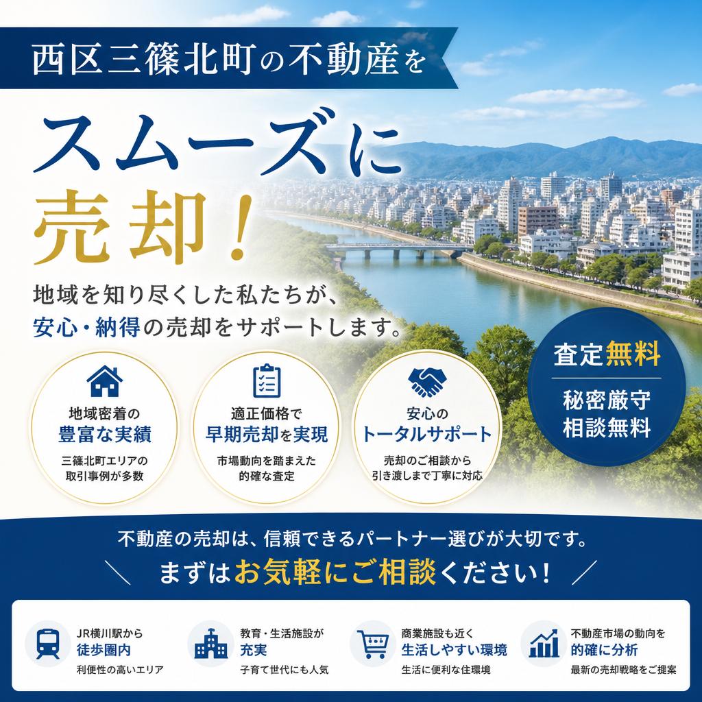 西区三篠北町の不動産をスムーズに売却！
