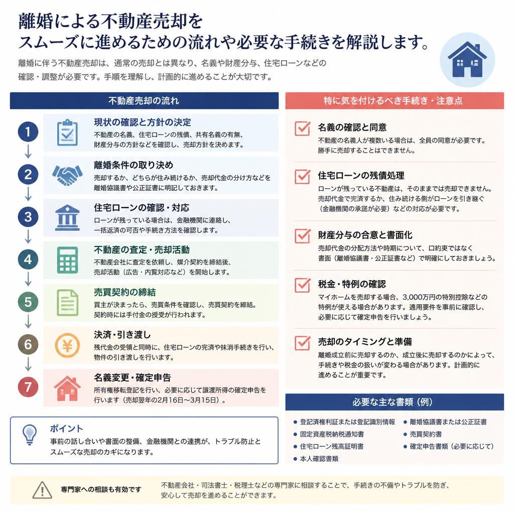 離婚時の不動産売却の流れ