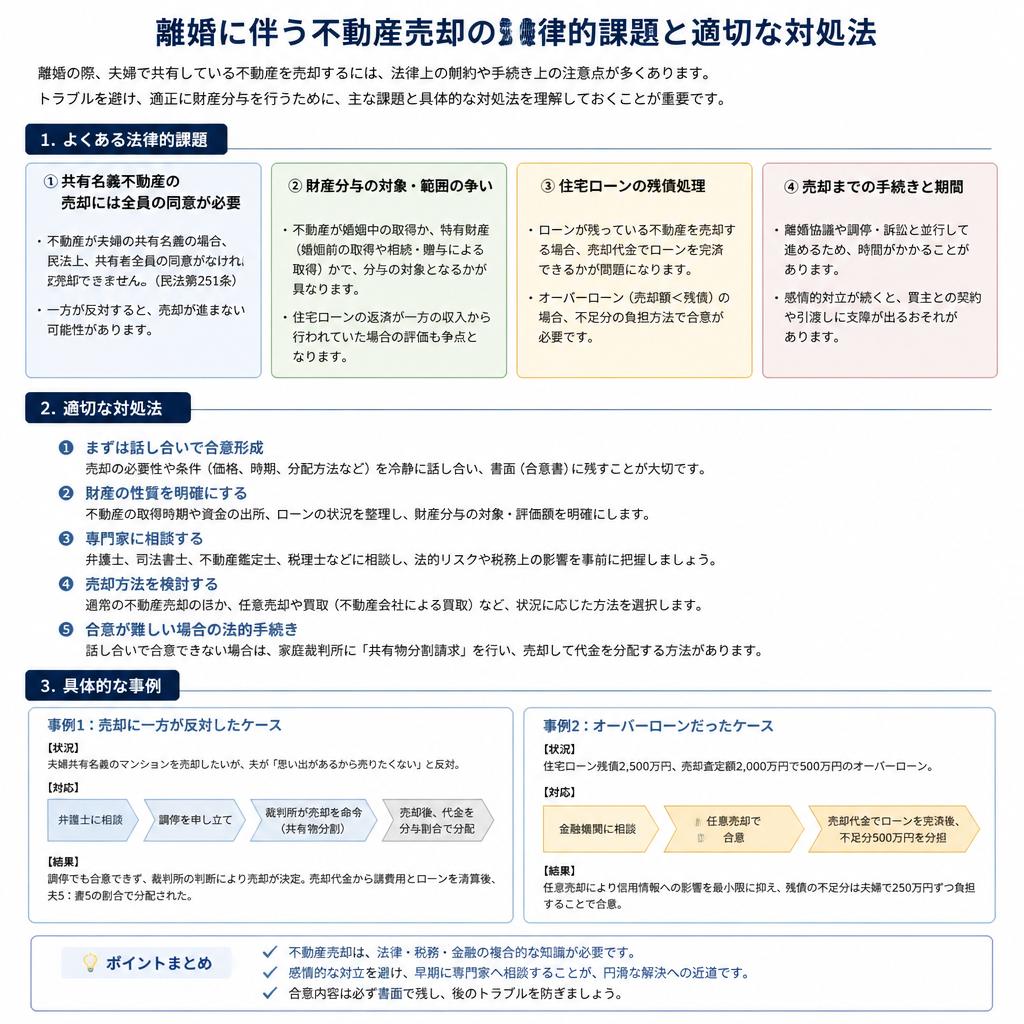 4. 離婚時の不動産売却特有の課題
