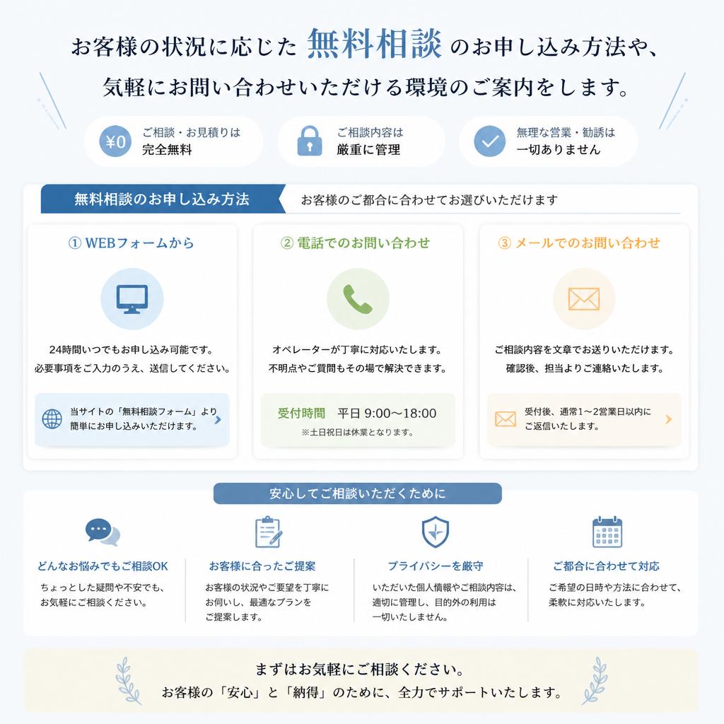 今すぐ無料相談を！
