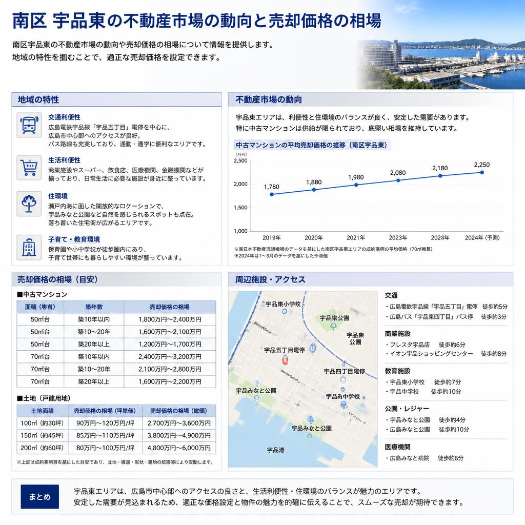 南区宇品東の不動産市場を把握する
