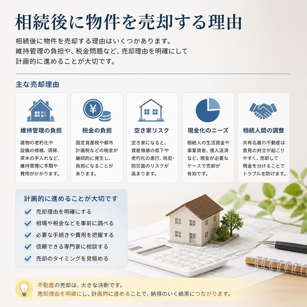 物件を売却する理由とは？