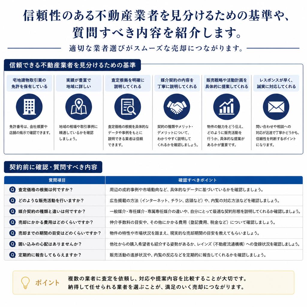 信頼できる不動産業者の選び方