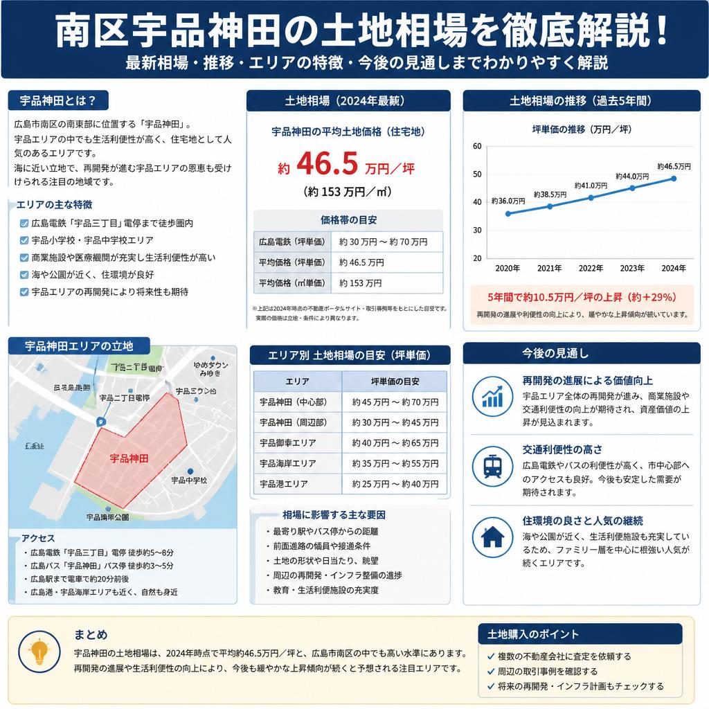 南区宇品神田の土地相場を徹底解説！