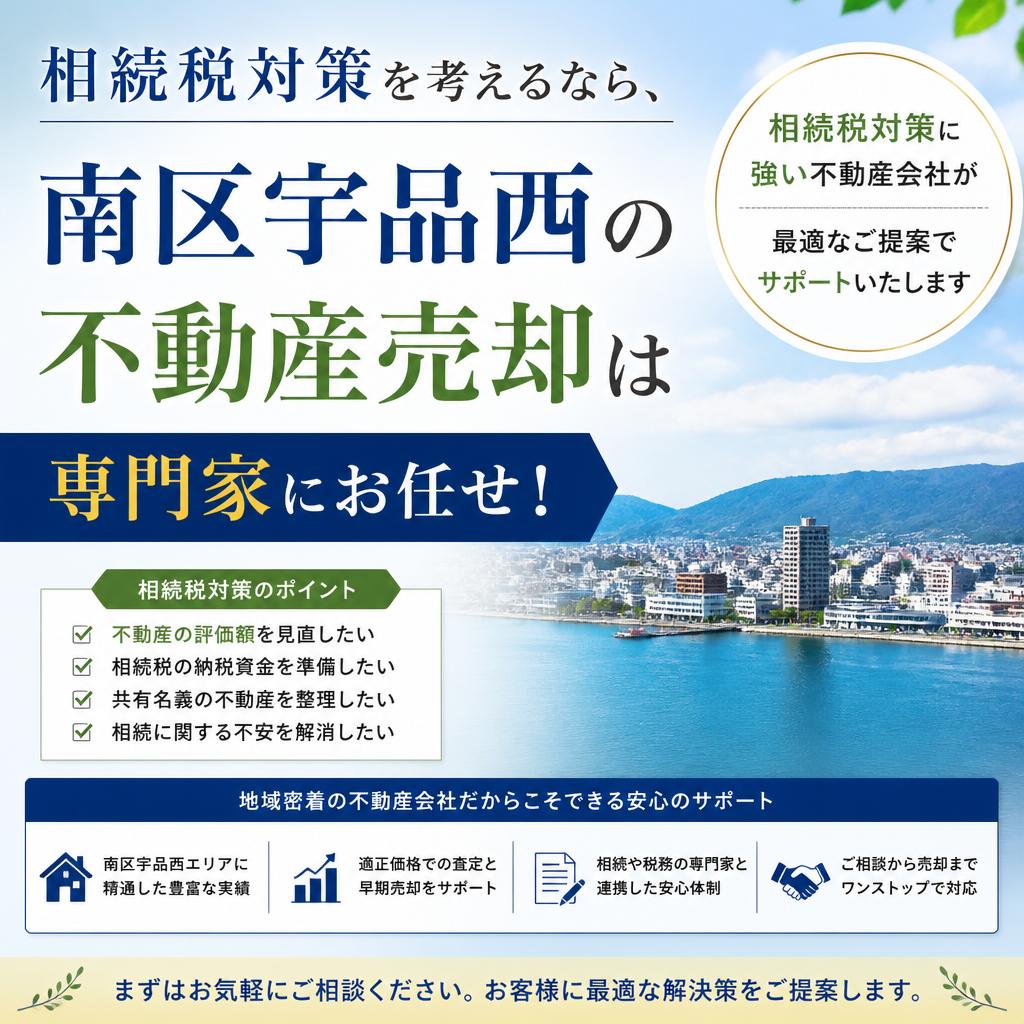 相続税対策を考えるなら、南区宇品西の不動産売却は専門家にお任せ！