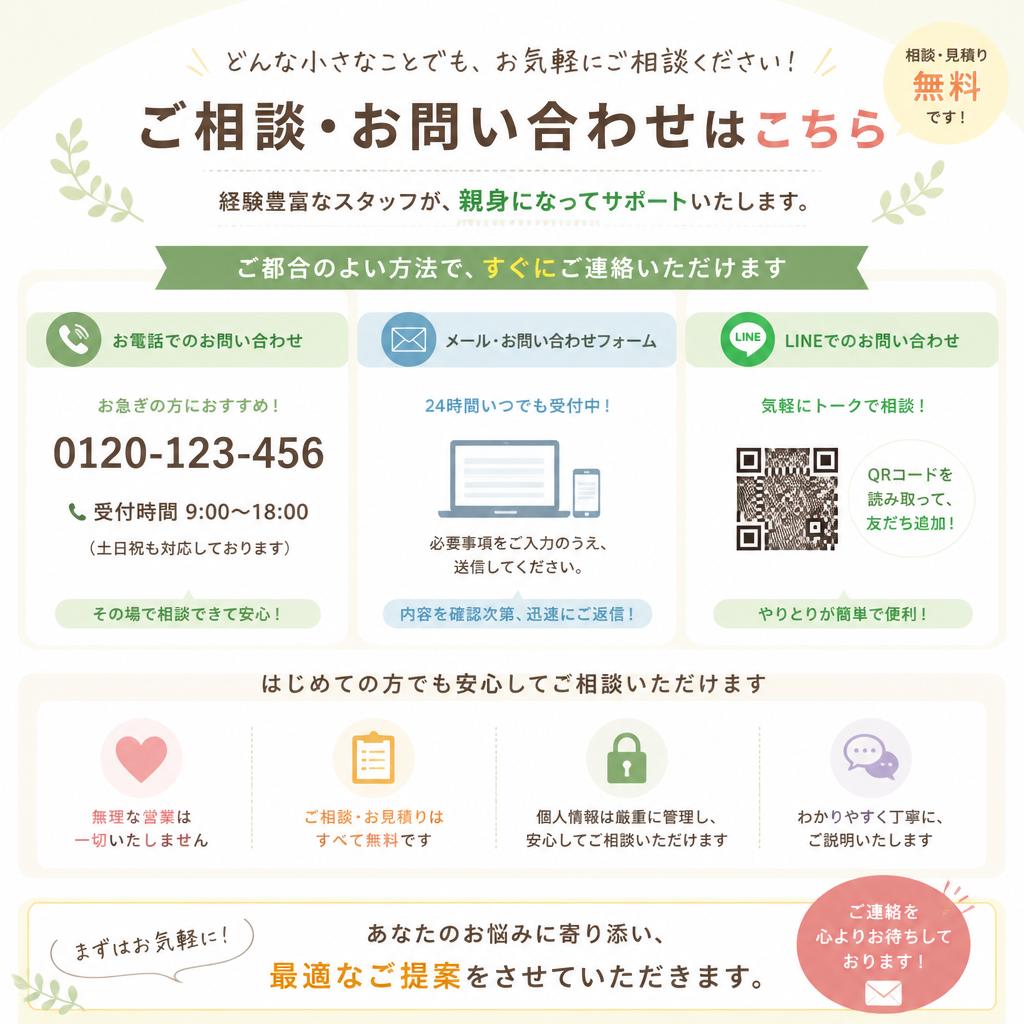 今すぐ相談したい！お問い合わせ情報