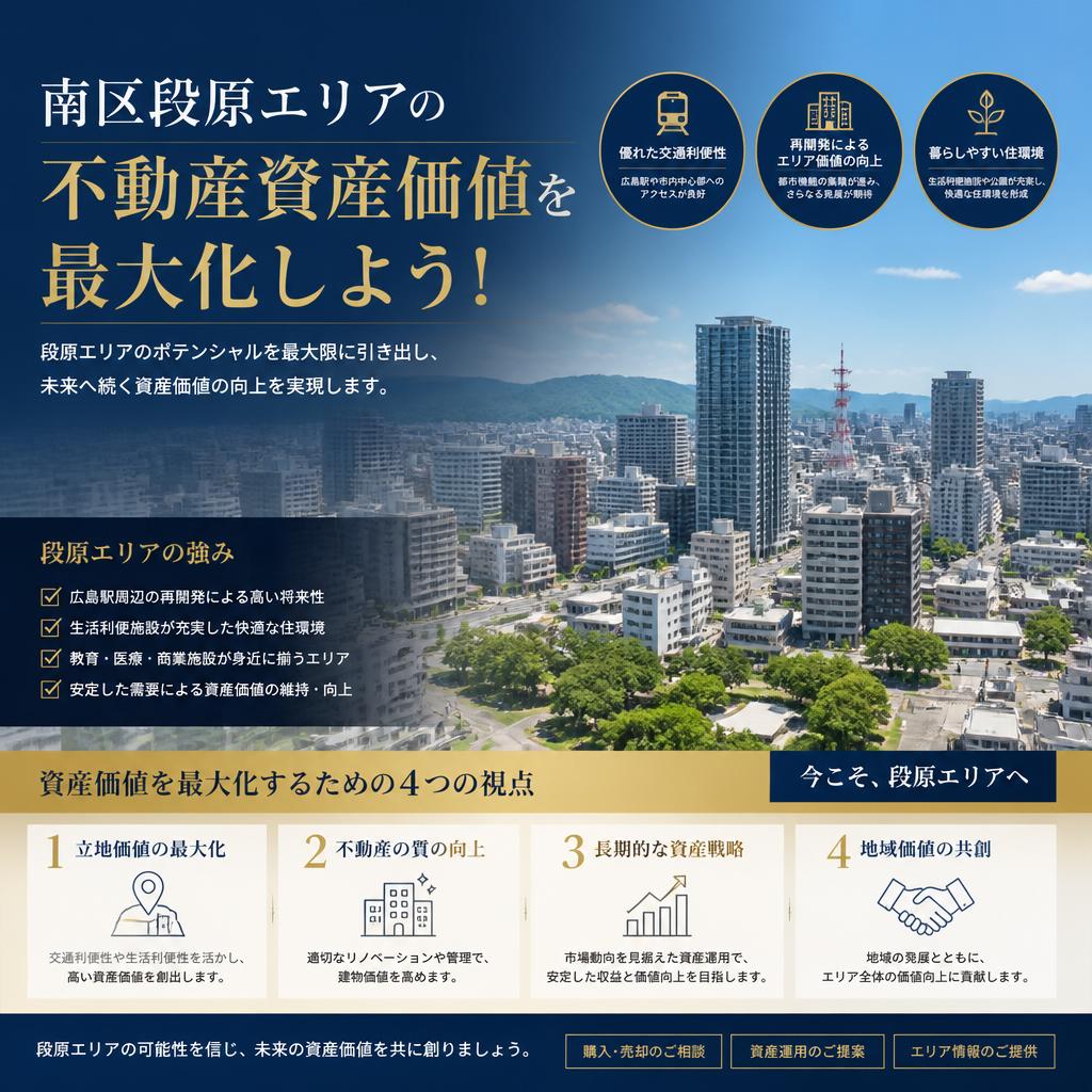 南区段原エリアの不動産資産価値を最大化しよう！